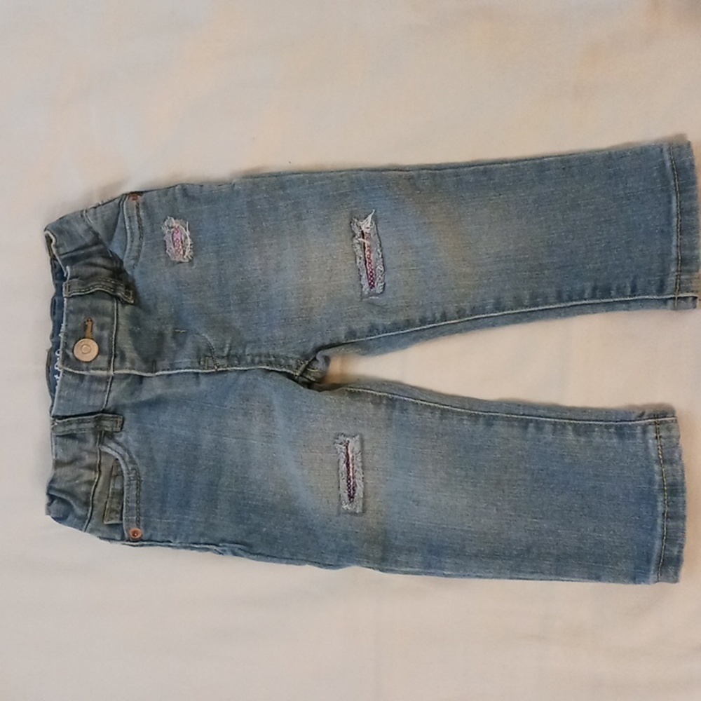 ❤️ Cat & Jack Distressed Sequin Girls Jeans Size 18 Months